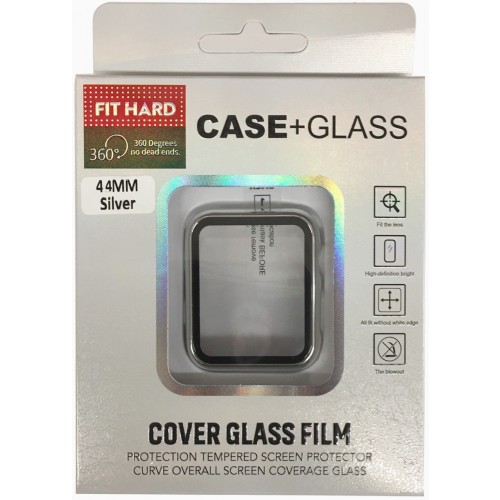 Apple Watch Case_ 44mm Silver [with Tempered Glass Protection]